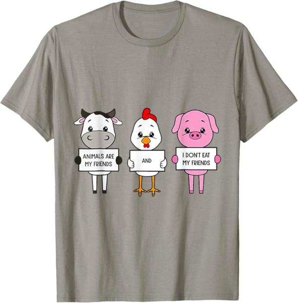 Animals Are My Friends And I Don't Eat My Friends VEGAN T-Sh... - Image 2